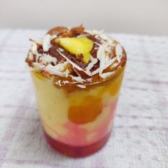A picture of Layered mango lassi.