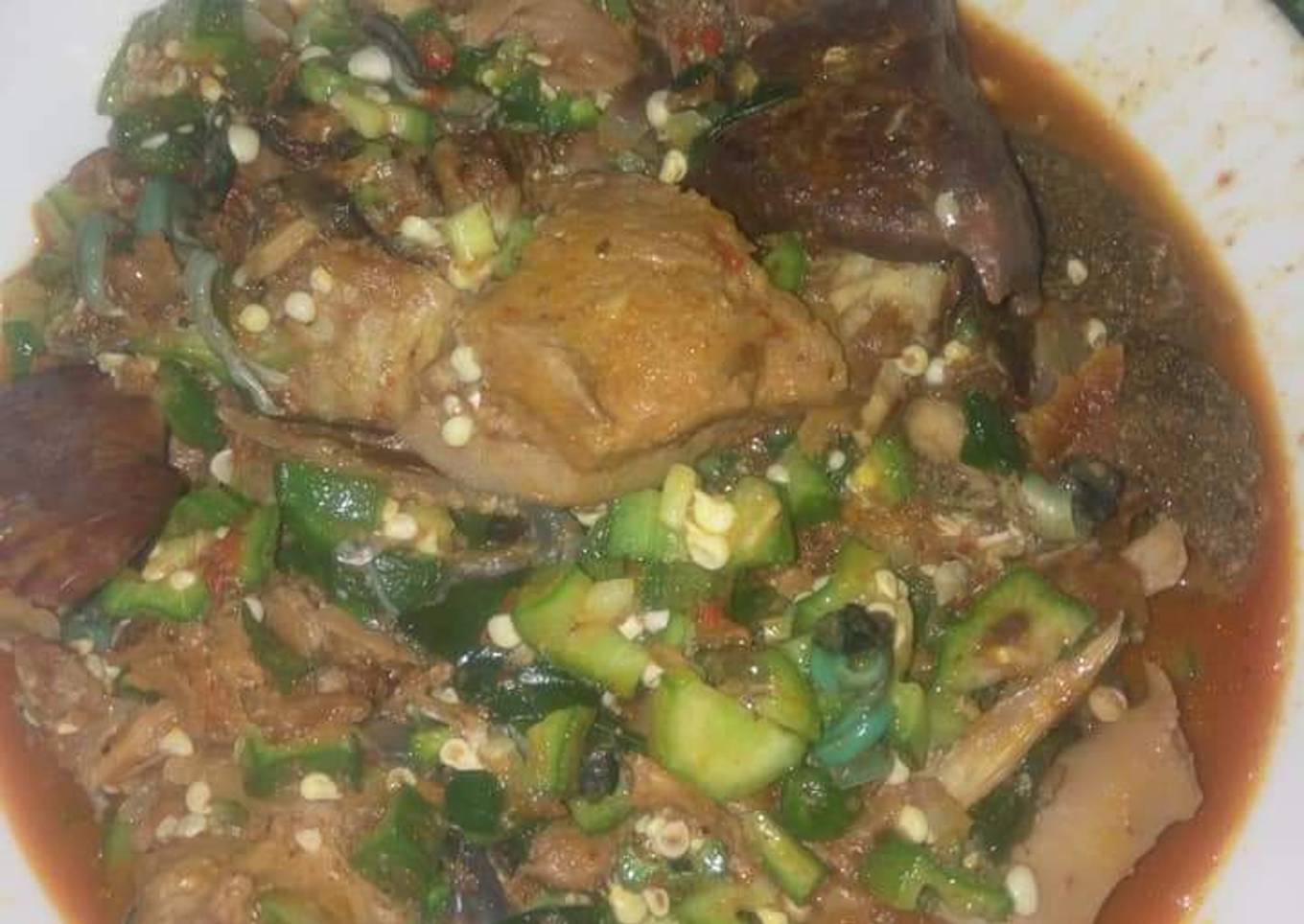 Okro soup with chicken