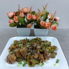 A picture of Tofu chili/ healthy and tasty this dish.