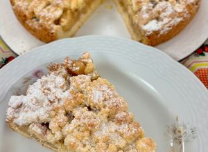 Una foto de Tarta crocante de manzana italiana ¡La Sbrisiolona! 🇮🇹