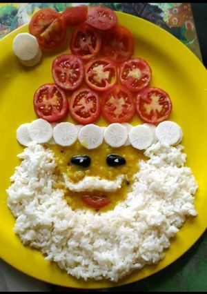 A picture of Curd Karhi with Rice(Santa).