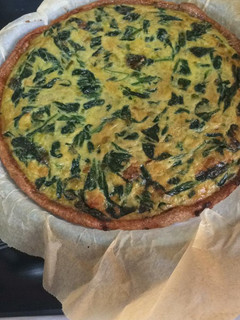 Una foto de Quiche de espinacas vegano
