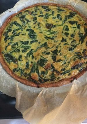 Una foto de Quiche de espinacas vegano