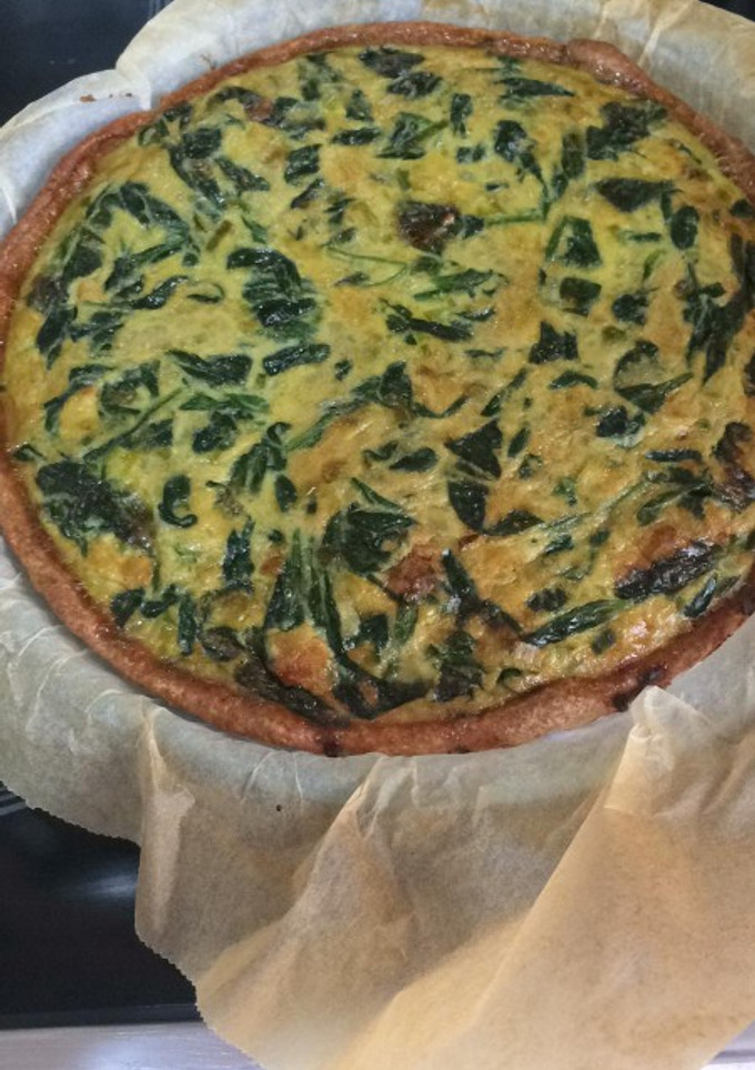 Una foto de Quiche de espinacas vegano