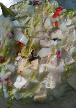 Foto resep Sawi putih tahu santan