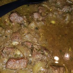 A picture of Black Peppered Lamb with Gourd -Louki Gosht.