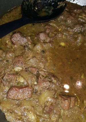 A picture of Black Peppered Lamb with Gourd -Louki Gosht.