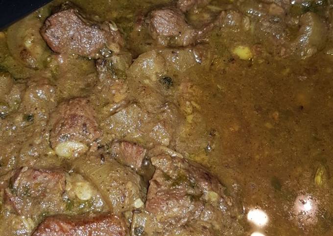 Black Peppered Lamb with Gourd -Louki Gosht