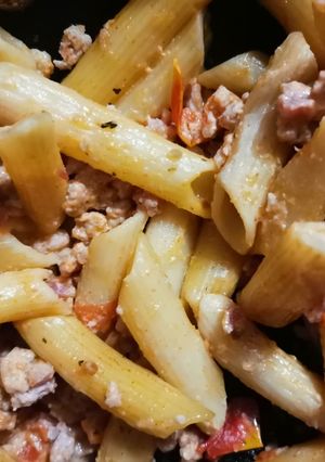 Darálthúsos penne recept fotója
