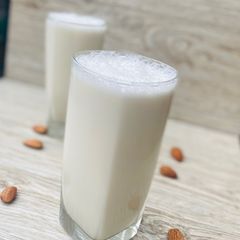 Creamy almond and coconut milk A picture of Creamy almond and coconut milk.