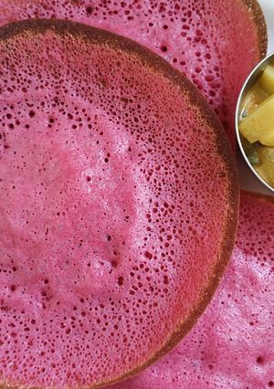 பீட்ரூட் ஆப்பம் (beetroot aapam Recipe in Tamil) செய்முறை முக்கிய புகைப்படம்