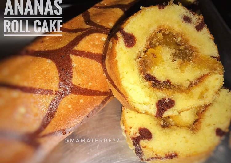 Resep Ananas roll cake (bolu gulung nanas) yang Enak Banget