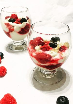Une photo de Verrines framboises
