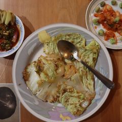 A picture of Korean cabbage pancake.