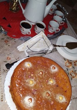 صورة لوصفة بسبوسة بالكراميل