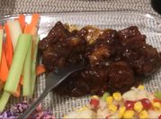 Una foto de costilla de cerdo en salsa bbq sin horno