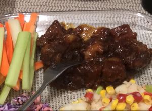 Una foto de Costillas de puerco BBQ sin horno