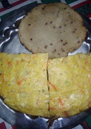 Una foto de Tortilla de calabacín y papa