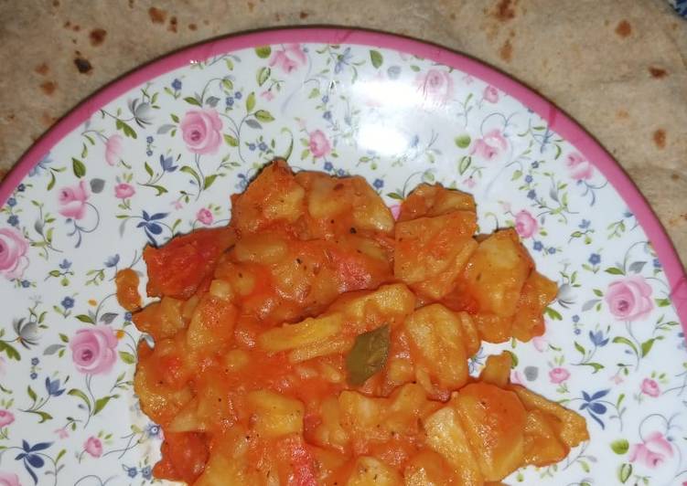 Easiest Way to Make Fall Potato Karahi with plain Roti
