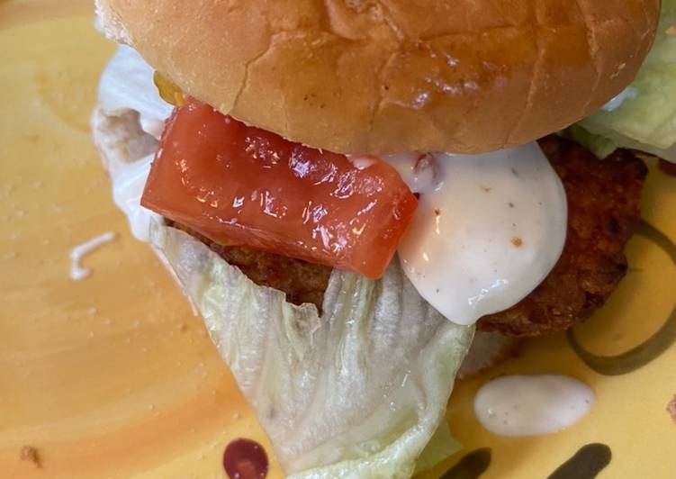 Easiest Way to Prepare Any-night-of-the-week Spicy bacon ranch chicken sandwich (Air fried)