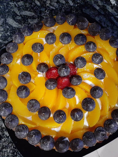 Una foto de Tarta frutal con chocolate
