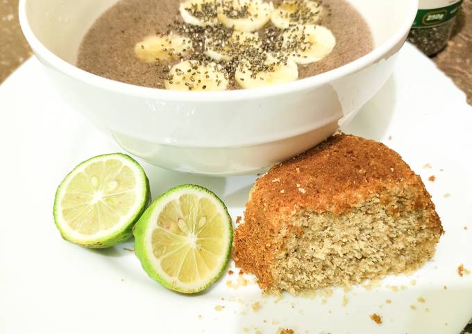 Whole meal millet porridge with ugali cake