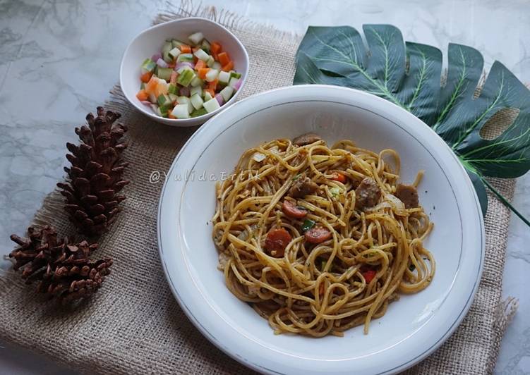 Bagaimana Membuat Spaghetti Goreng jowo Anti Gagal