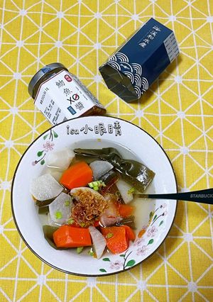 魩魚XO醬紅白蘿蔔湯 電鍋料理 的食譜成品照片