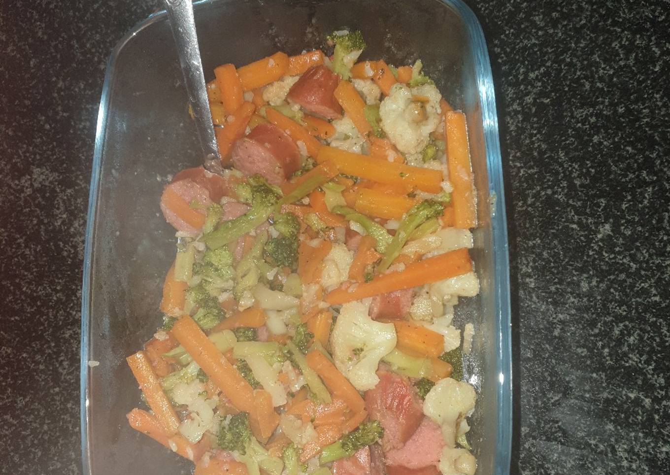 Fried sausage stir fry#weekly challenge