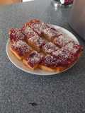 Jam and Coconut traybake