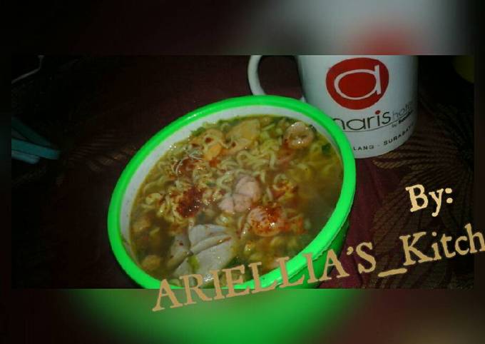Resep: Mie Setan😈 Baso Sapi 🍖Kuah Kreasi Indomie 🍝ala anak kost😂 Menu Enak Dan Mudah Dibuat