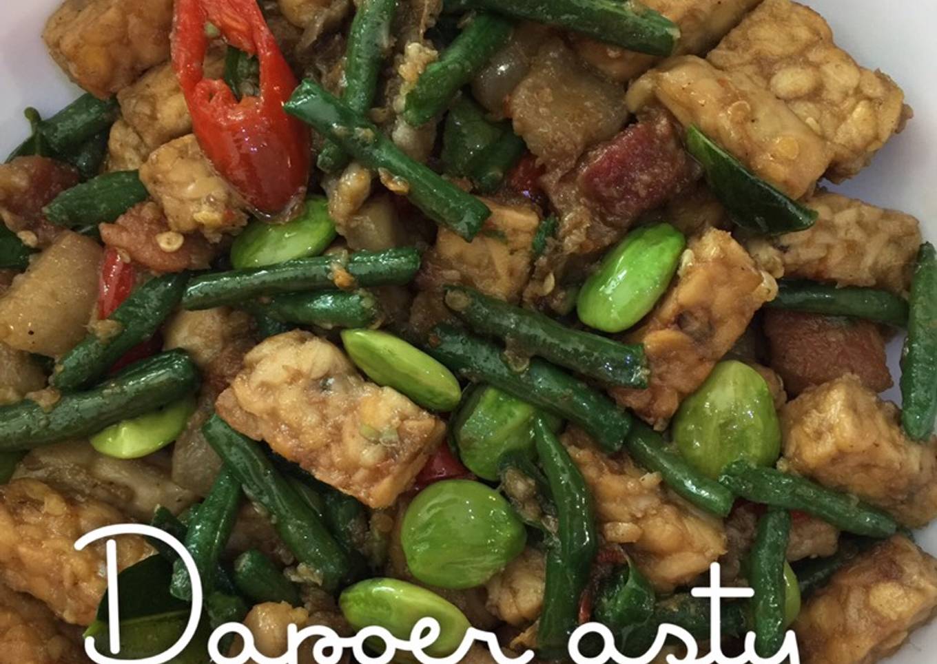 Tumis tempe kacang panjang