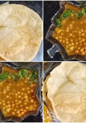A picture of Puri & chana 😋😋😋.