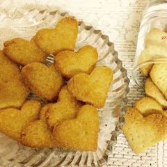 Little hearts ♥️ baked and fried A picture of Little hearts ♥️ baked and fried.