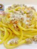Bigoli co' l'arna (anatra) e fonduta piemontese