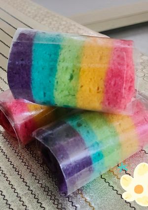 Foto resep Rainbow mini roll cake