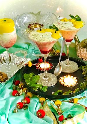 सागो मैंगो रोज़ खीर (sago mango rose kheer recipe in Hindi) रेसिपी मुख्य फोटो