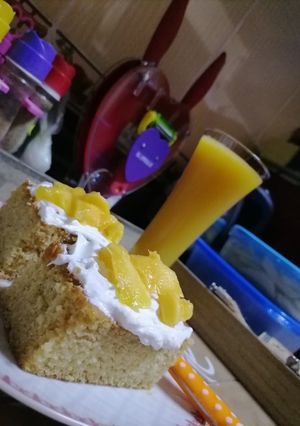 صورة لوصفة كيك المانجو 😋