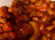A picture of carrots baked beans