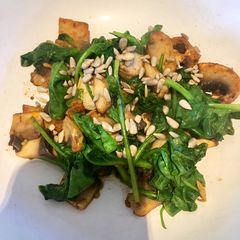 A picture of Spinach and Mushroom WFH Stir Fry.