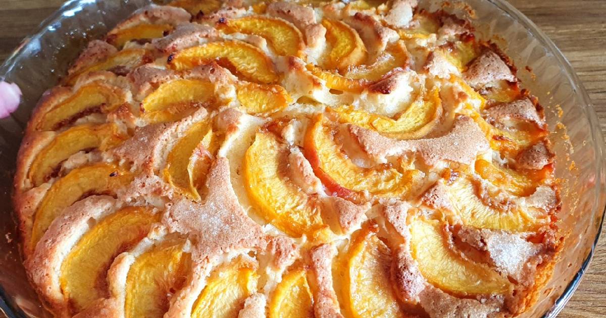 Пирог с персиками рецепт с фото пошагово в духовке