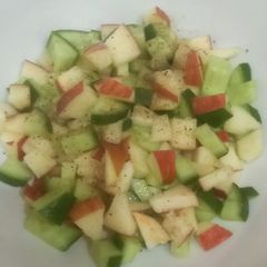 A picture of Apple, cucumber salad 🍎🥒.