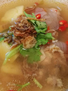 A picture of Tom Yum Potato Soup with Chicken Biryani Flavor.