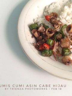 Foto resep Tumis cumi asin cabe hijau