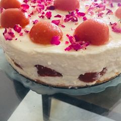 No bake Gulab Jamun Cheesacake A picture of No bake Gulab Jamun Cheesacake.