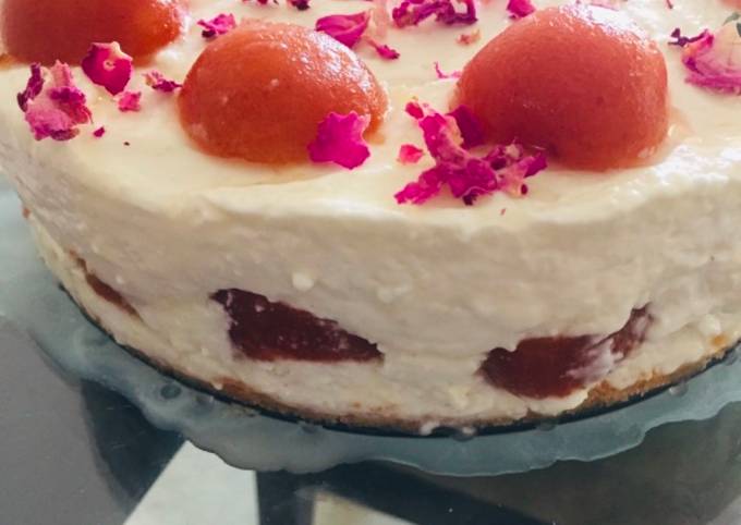 Steps to Make Any-night-of-the-week No bake Gulab Jamun Cheesacake