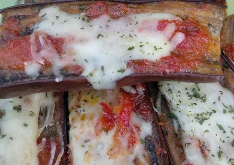 Terong bakar manis pedas tabur keju