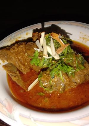 A picture of Badami Qorma (mutton) 🍲🍲🍲.