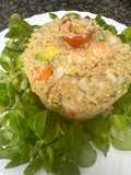481. Ensalada al estilo asiático de quinoa y gambones (entrante ensalada)