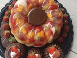Puding Buah Lapis Susu dan Coklat